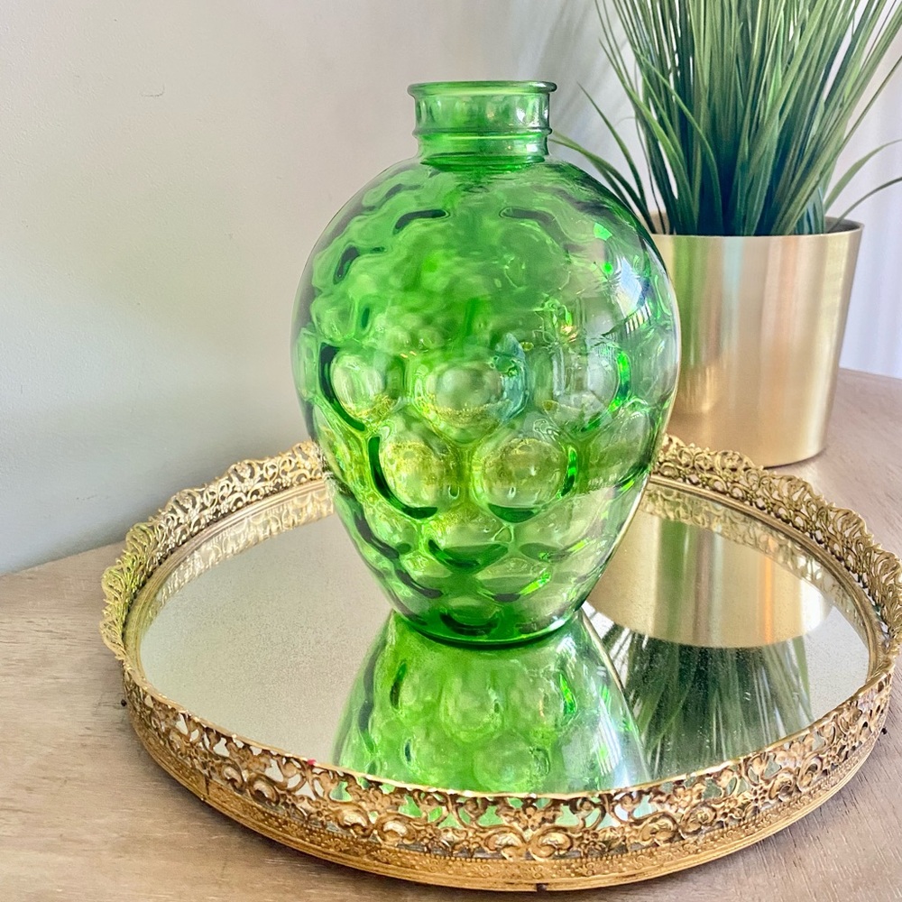 Wheaton Glass Green Optic Vase/Bottle